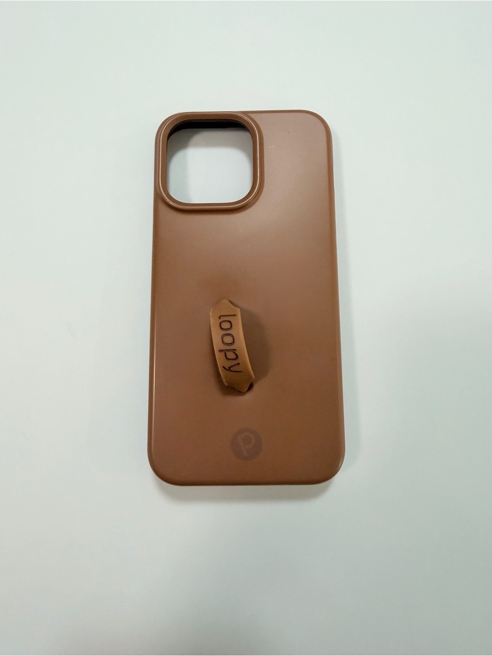 Loopy Case iPhone 15 Promax Brown Silicone Phone Case with Built-In Strap - Picture 2 of 7